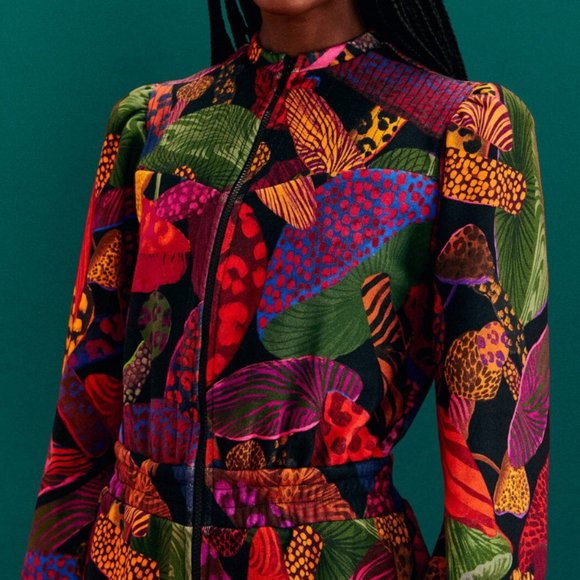 FARM Rio Leopard Mushroom French Terry Jumpsuit - Picture 3 of 15